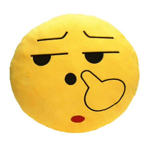 Soft Smiley Emoticon Yellow Round Cushion Pillow Stuffed Plush Toy Doll (Poky)